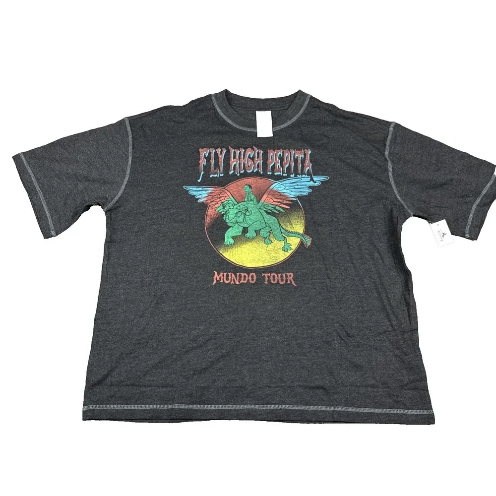 Disney Parks Coco Fly High Pepita Mundo Tour T-Shirt Gray Size Large NEW